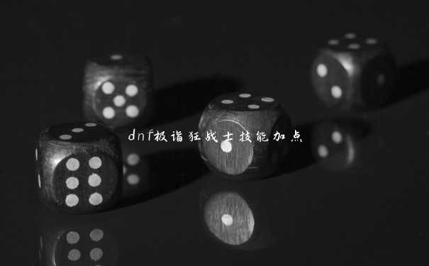 dnf极诣狂战士技能加点