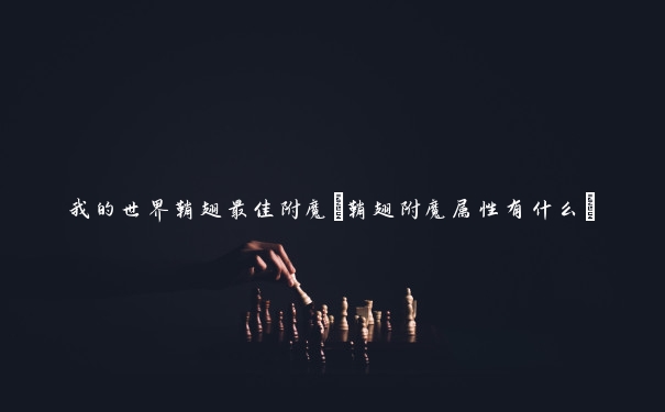 我的世界鞘翅最佳附魔(鞘翅附魔属性有什么)