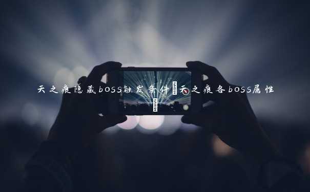 天之痕隐藏boss触发条件(天之痕各boss属性)