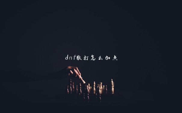 dnf散打怎么加点