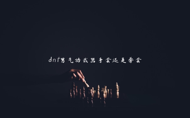 dnf男气功武器手套还是拳套