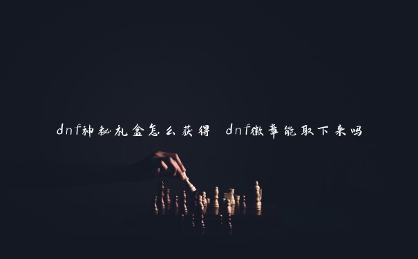 dnf神秘礼盒怎么获得 dnf徽章能取下来吗