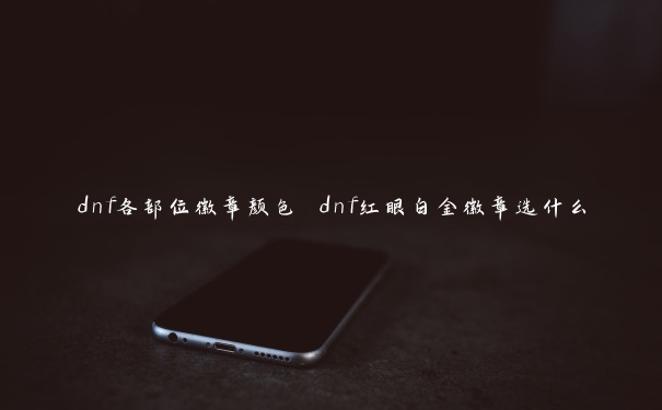 dnf各部位徽章颜色 dnf红眼白金徽章选什么