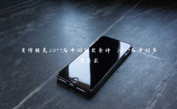 赛博朋克2077石中剑触发条件 2077石中剑声望要求