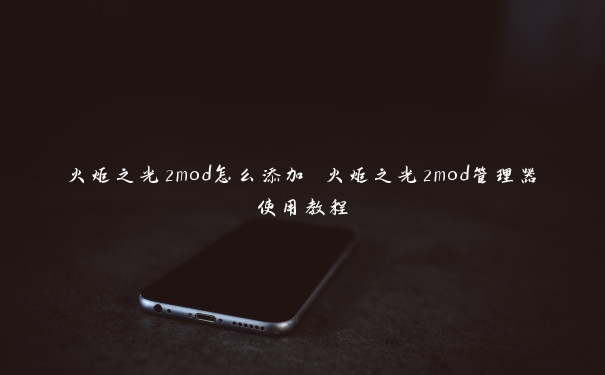 火炬之光2mod怎么添加 火炬之光2mod管理器使用教程