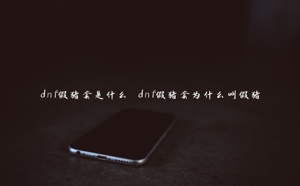 dnf假猪套是什么 dnf假猪套为什么叫假猪