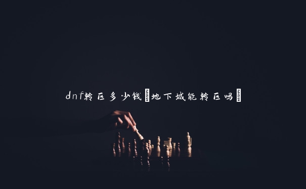 dnf转区多少钱(地下城能转区吗)