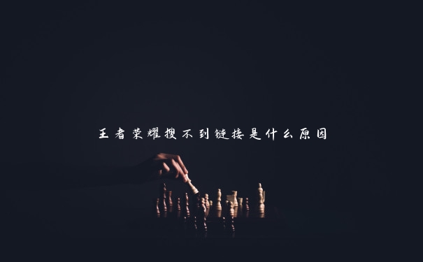 王者荣耀搜不到链接是什么原因